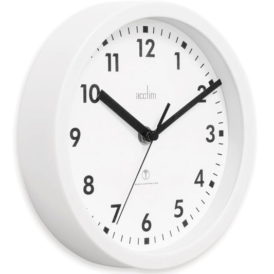 Acctim 74662 Nardo 20cm Radio Controlled White Wall Clock